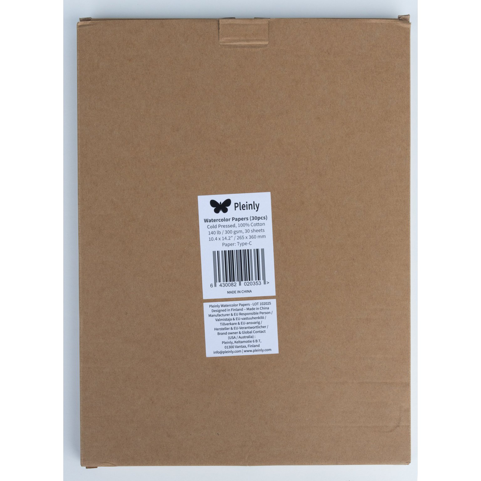 Loose sheets are packaged in convenient carton box
