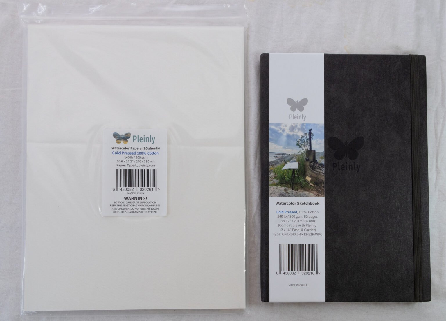 Pleinly Watercolor Papers and Sketchbook 100% Cotton Cold Press Type-L