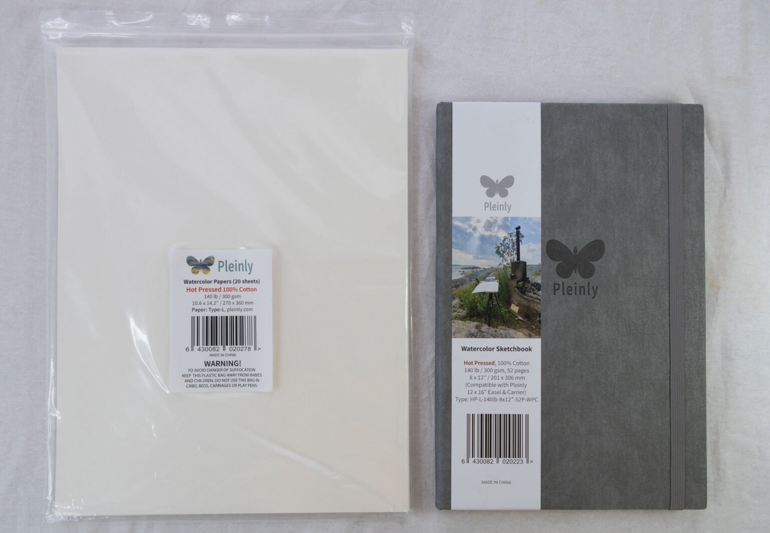 Pleinly Watercolor Papers and Sketchbook 100% Cotton Hot Press Type-L