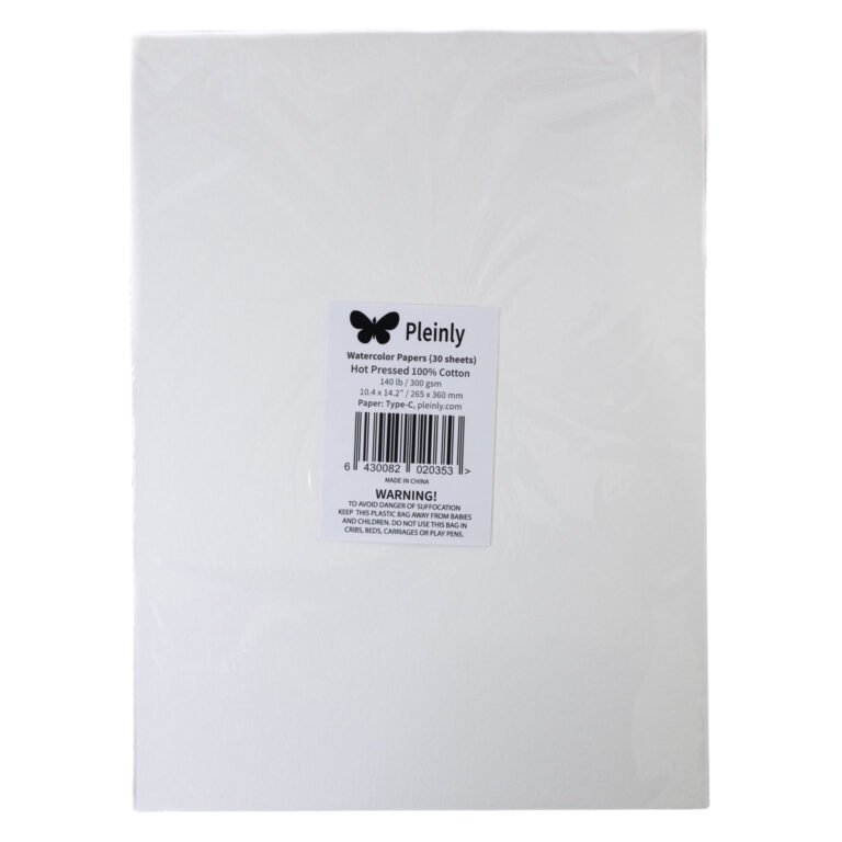 Pleinly Type-C watercolor paper 100% Cotton 140LB / 300gsm, 30 sheets, 14.2 x 10.4"