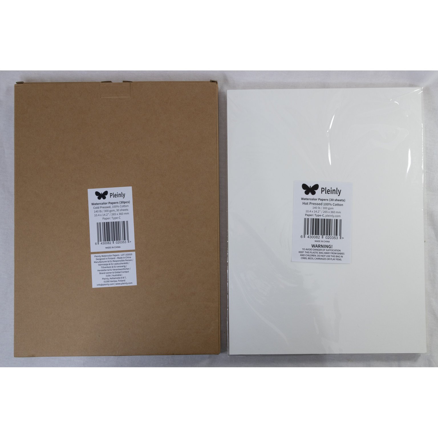 Loose sheets are packaged in convenient carton box