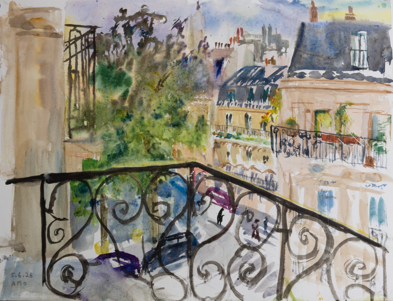 Plein air watercolor painting on Pleinly 8×12" HP-L sketchbook. 2026 - by Antti Moijanen (AMo)