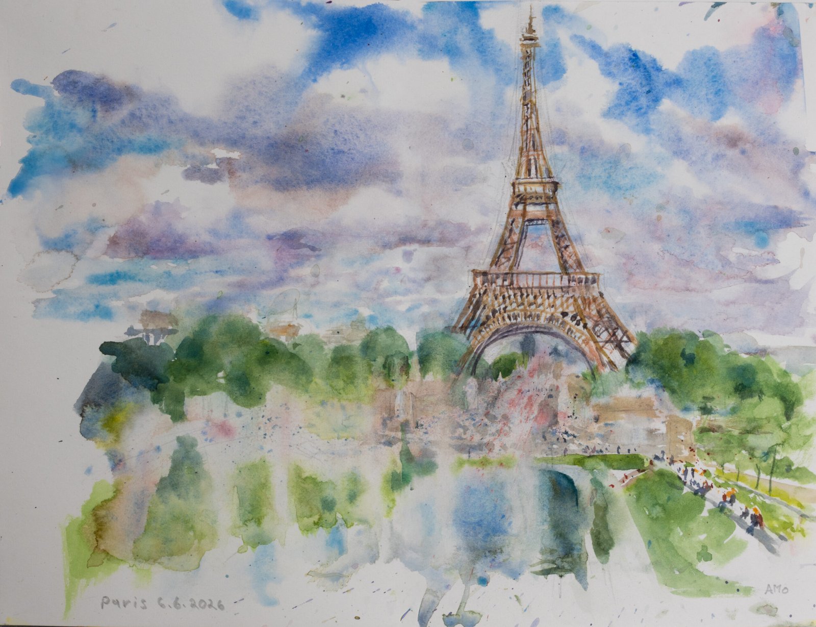 Plein air watercolor painting on Pleinly 8×12" HP-L sketchbook. 2026 - by Antti Moijanen (AMo)