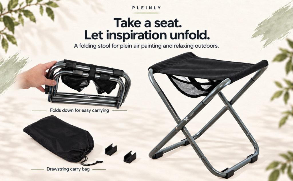 Pleinly Foldable Stool for Plein Air Painters
