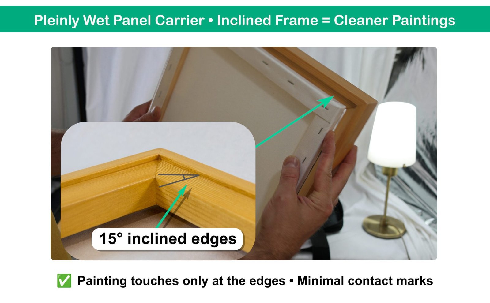 Pleinly Wet Panel Carrier for Artists, inclined frame