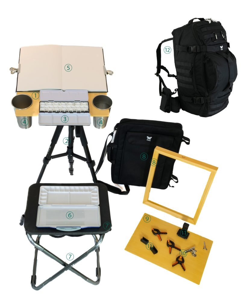 Pleinly Watercolor Easel Set Includes All you need for plein air watercolor painting