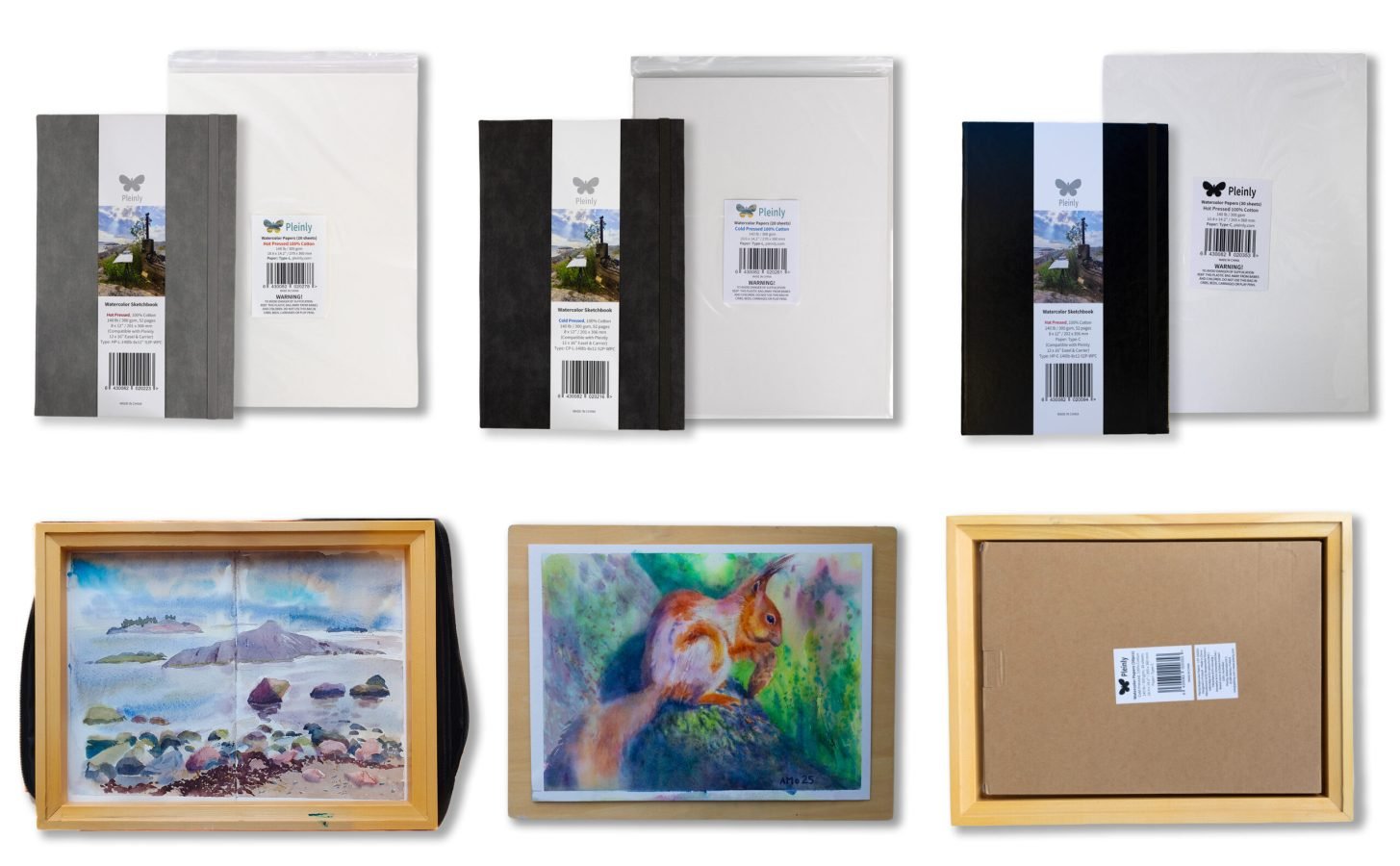 Pleinly sketchbooks and loose sheets type-L and type-C series