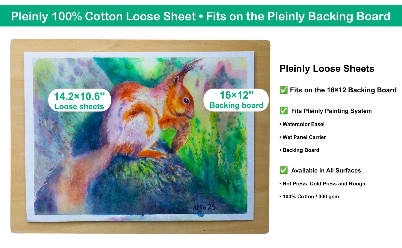 Pleinly Watercolor Backing Boards 16×12"