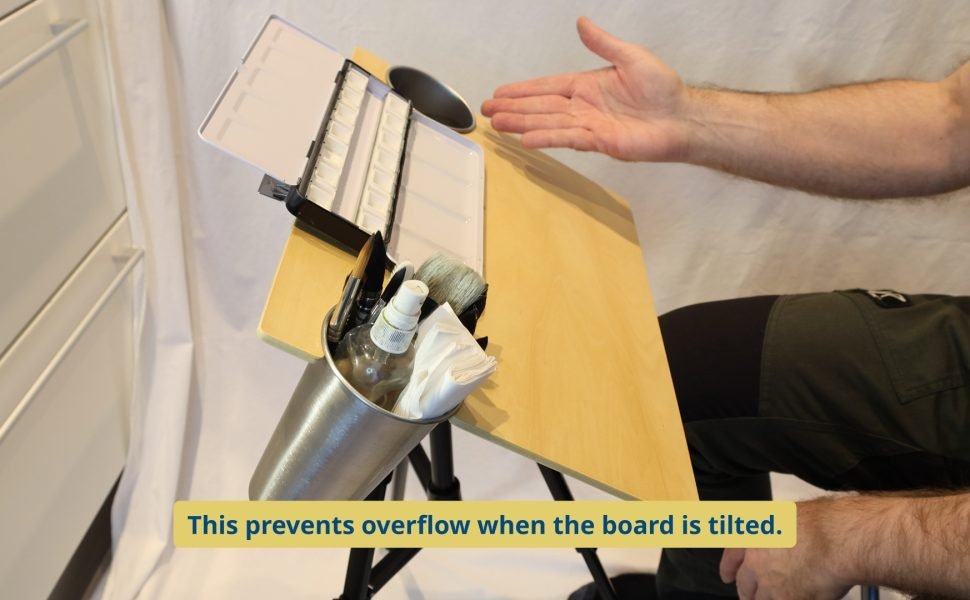 Easel board tilting angle