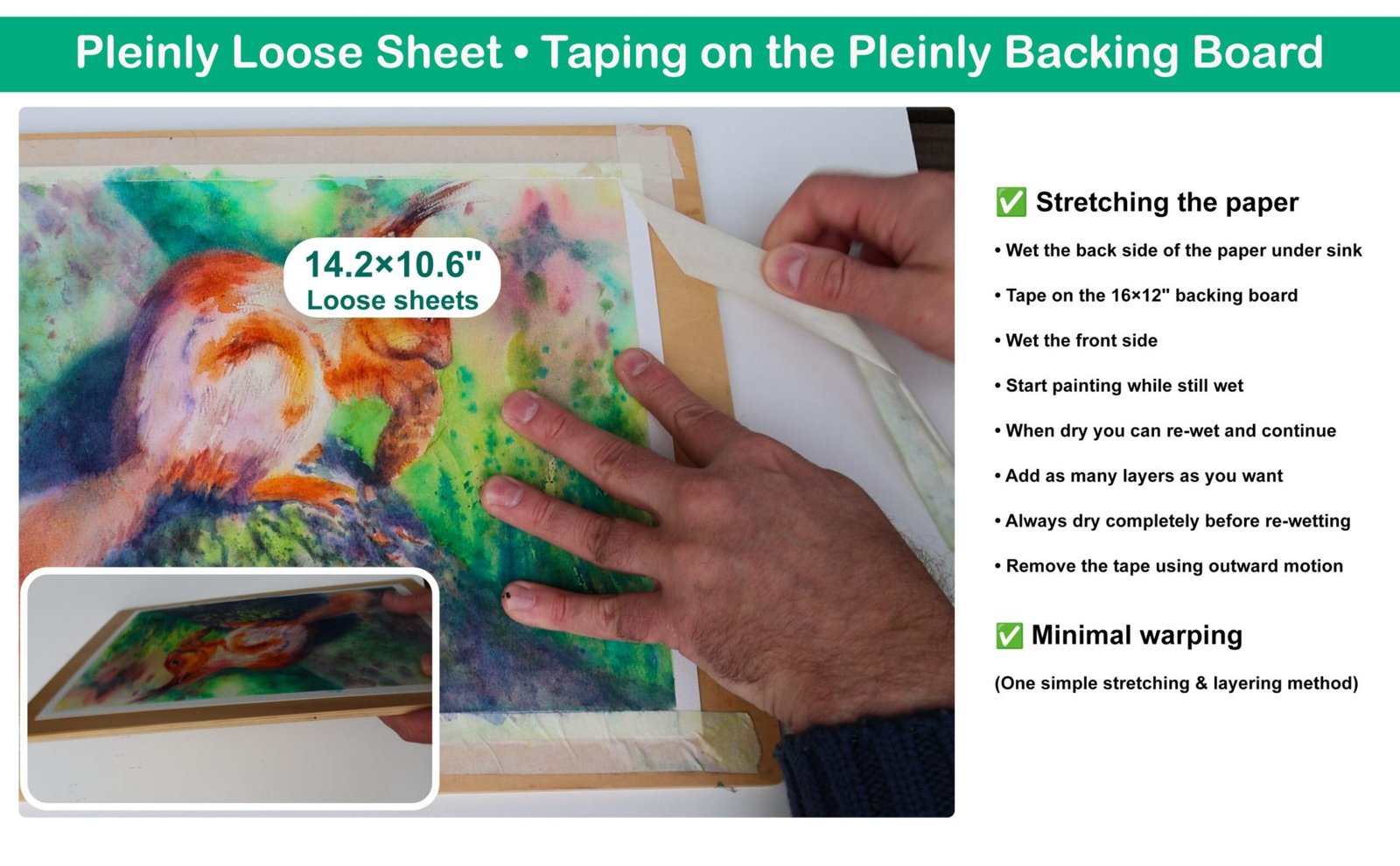 Pleinly Watercolor Paper 100% Cotton - Loose sheets - Hot Press, Cold Press, Rough Taping