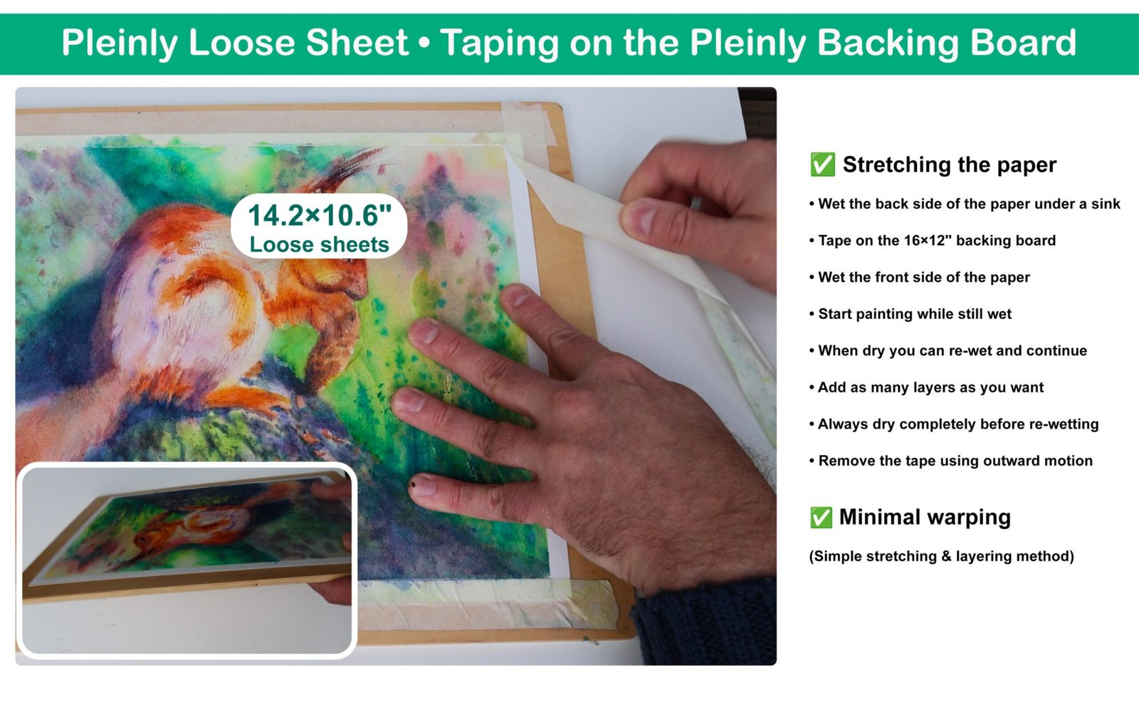 Pleinly Watercolor Backing Boards 16×12"
